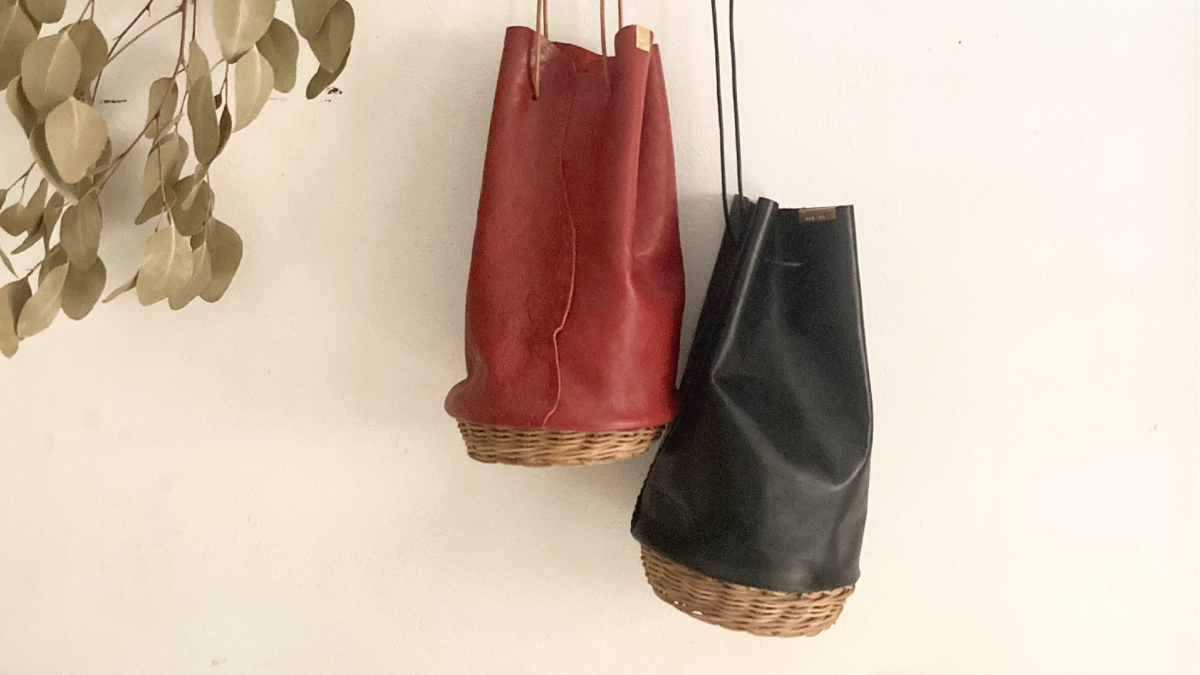 noix 革のカゴバッグづくり